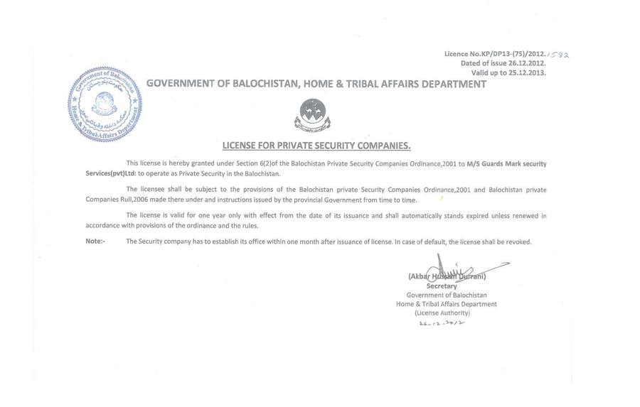 View Balochistan License
